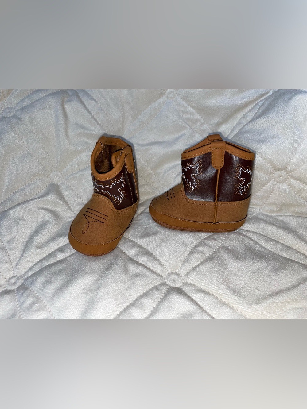 Kids Brown Cowboy Boot Style Shoes